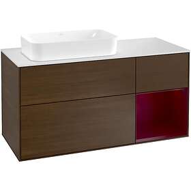 Villeroy & Boch Tvättställsskåp Finion med 3 Lådor Hylla och Bänkskiva för Ocentrerat Fristående F281HBGN