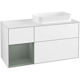 Villeroy & Boch Tvättställsskåp Finion med 3 Lådor Hylla och Bänkskiva för Ocentrerat Fristående G681GMGF