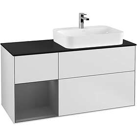 Villeroy & Boch Tvättställsskåp Finion med 3 Lådor Hylla och Bänkskiva för Ocentrerat Ytmonterat F392GKMT