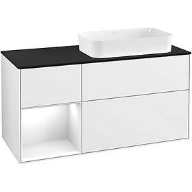 Villeroy & Boch Tvättställsskåp Finion med 3 Lådor Hylla och Bänkskiva för Ocentrerat Fristående G272GFGF