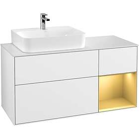 Villeroy & Boch Tvättställsskåp Finion med 3 Lådor Hylla och Bänkskiva för Ocentrerat F151HFGF