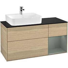 Villeroy & Boch Tvättställsskåp Finion med 3 Lådor Hylla och Bänkskiva för Ocentrerat F152GMPC