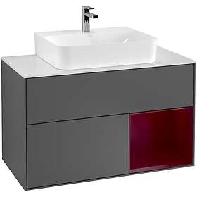 Villeroy & Boch Tvättställsskåp Finion med 2 Lådor Hylla och Bänkskiva för Centrerat G121HBGK