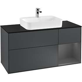 Villeroy & Boch Tvättställsskåp Finion med 3 Lådor Hylla och Bänkskiva för Ytmonterat F422GKHG