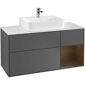 Villeroy & Boch Tvättställsskåp Finion med 3 Lådor Hylla och Bänkskiva för Centrerat F171GNGK