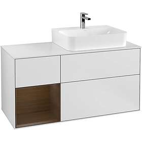 Villeroy & Boch Tvättställsskåp Finion med 3 Lådor Hylla och Bänkskiva för Ocentrerat G141GNMT
