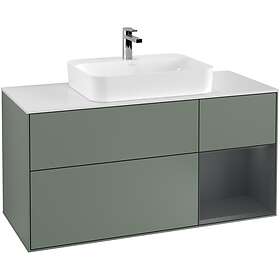 Villeroy & Boch Tvättställsskåp Finion med 3 Lådor Hylla och Bänkskiva för Ytmonterat F421HGGM