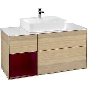 Villeroy & Boch Tvättställsskåp Finion med 3 Lådor Hylla och Bänkskiva för Centrerat F161HBPC