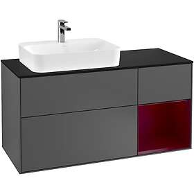 Villeroy & Boch Tvättställsskåp Finion med 3 Lådor Hylla och Bänkskiva för Ocentrerat Ytmonterat G402HBGK