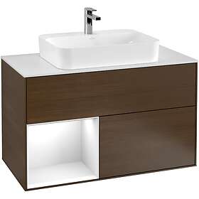 Villeroy & Boch Tvättställsskåp Finion med 2 Lådor Hylla och Bänkskiva för Ytmonterat F361GFGN