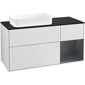 Villeroy & Boch Tvättställsskåp Finion med 3 Lådor Hylla och Bänkskiva för Ocentrerat Fristående G692HGMT