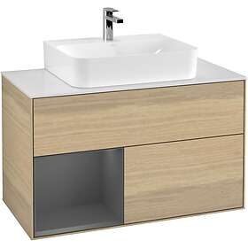Villeroy & Boch Tvättställsskåp Finion med 2 Lådor Hylla och Bänkskiva för Centrerat F111GKPC