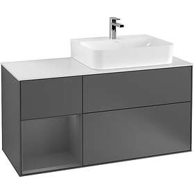 Villeroy & Boch Tvättställsskåp Finion med 3 Lådor Hylla och Bänkskiva för Ocentrerat F141GKGK