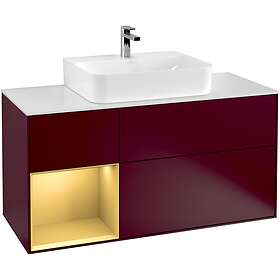 Villeroy & Boch Tvättställsskåp Finion med 3 Lådor Hylla och Bänkskiva för Centrerat F161HFHB