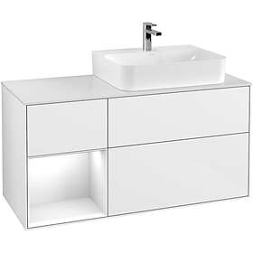 Villeroy & Boch Tvättställsskåp Finion med 3 Lådor Hylla och Bänkskiva för Ocentrerat G141GFGF