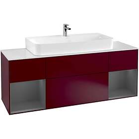 Villeroy & Boch Tvättställsskåp Finion med Två Hyllor och Bänkskiva för Centrerat F211GKHB
