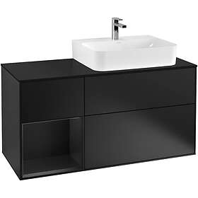 Villeroy & Boch Tvättställsskåp Finion med 3 Lådor Hylla och Bänkskiva för Ocentrerat F142PDPD