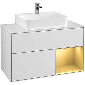 Villeroy & Boch Tvättställsskåp Finion med 2 Lådor Hylla och Bänkskiva för Centrerat F121HFMT