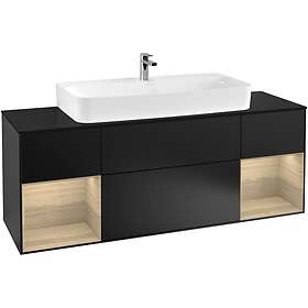 Villeroy & Boch Tvättställsskåp Finion med Två Hyllor och Bänkskiva för Centrerat F212PCPD