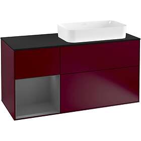 Villeroy & Boch Tvättställsskåp Finion med 3 Lådor Hylla och Bänkskiva för Ocentrerat Fristående F272GKHB