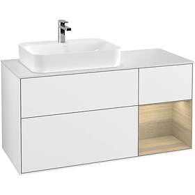 Villeroy & Boch Tvättställsskåp Finion med 3 Lådor Hylla och Bänkskiva för Ocentrerat Ytmonterat G401PCGF