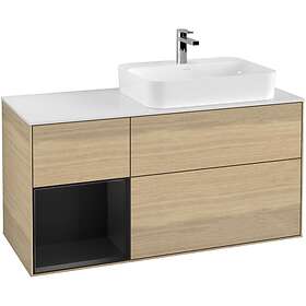 Villeroy & Boch Tvättställsskåp Finion med 3 Lådor Hylla och Bänkskiva för Ocentrerat Ytmonterat G391PDPC