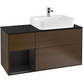 Villeroy & Boch Tvättställsskåp Finion med 3 Lådor Hylla och Bänkskiva för Ocentrerat G142PDGN