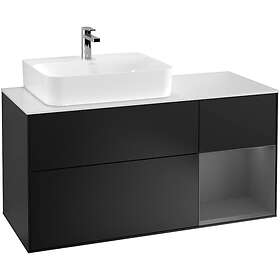 Villeroy & Boch Tvättställsskåp Finion med 3 Lådor Hylla och Bänkskiva för Ocentrerat F151GKPD