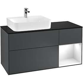 Villeroy & Boch Tvättställsskåp Finion med 3 Lådor Hylla och Bänkskiva för Ocentrerat F152GFHG