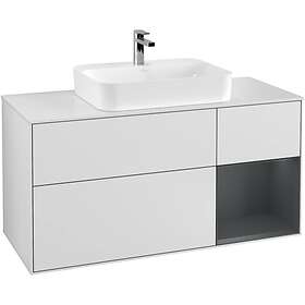 Villeroy & Boch Tvättställsskåp Finion med 3 Lådor Hylla och Bänkskiva för Ytmonterat F421HGMT