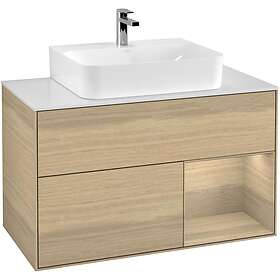 Villeroy & Boch Tvättställsskåp Finion med 2 Lådor Hylla och Bänkskiva för Centrerat F121PCPC