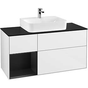 Villeroy & Boch Tvättställsskåp Finion med 3 Lådor Hylla och Bänkskiva för Centrerat F162PDGF