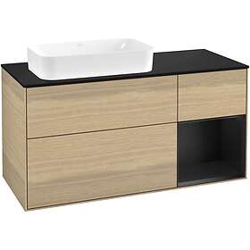 Villeroy & Boch Tvättställsskåp Finion med 3 Lådor Hylla och Bänkskiva för Ocentrerat Fristående G282PDPC