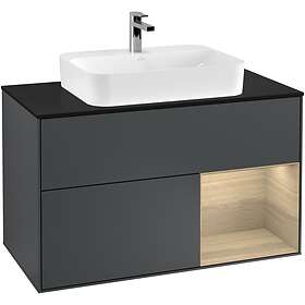 Villeroy & Boch Tvättställsskåp Finion med 2 Lådor Hylla och Bänkskiva för Ytmonterat G372PCHG