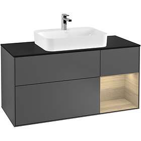 Villeroy & Boch Tvättställsskåp Finion med 3 Lådor Hylla och Bänkskiva för Ytmonterat F422PCGK