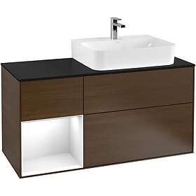 Villeroy & Boch Tvättställsskåp Finion med 3 Lådor Hylla och Bänkskiva för Ocentrerat F142GFGN