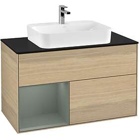 Villeroy & Boch Tvättställsskåp Finion med 2 Lådor Hylla och Bänkskiva för Ytmonterat F362GMPC