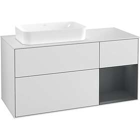 Villeroy & Boch Tvättställsskåp Finion med 3 Lådor Hylla och Bänkskiva för Ocentrerat Fristående G281HGMT