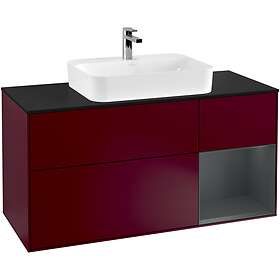 Villeroy & Boch Tvättställsskåp Finion med 3 Lådor Hylla och Bänkskiva för Ytmonterat F422HGHB