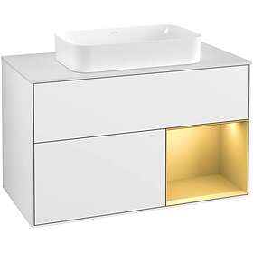 Villeroy & Boch Tvättställsskåp Finion med 2 Lådor Hylla och Bänkskiva för Fristående G251HFGF