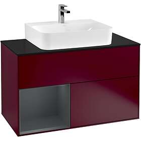 Villeroy & Boch Tvättställsskåp Finion med 2 Lådor Hylla och Bänkskiva för Centrerat F112HGHB