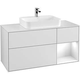 Villeroy & Boch Tvättställsskåp Finion med 3 Lådor Hylla och Bänkskiva för Ytmonterat F421GFMT