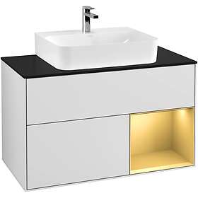 Villeroy & Boch Tvättställsskåp Finion med 2 Lådor Hylla och Bänkskiva för Centrerat F122HFMT