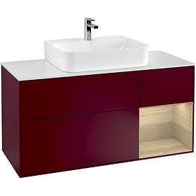 Villeroy & Boch Tvättställsskåp Finion med 3 Lådor Hylla och Bänkskiva för Centrerat G171PCHB