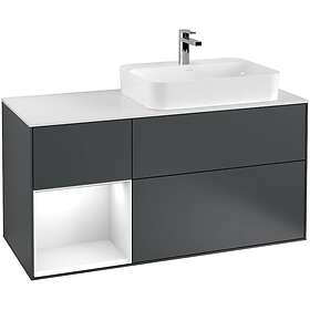 Villeroy & Boch Tvättställsskåp Finion med 3 Lådor Hylla och Bänkskiva för Ocentrerat Ytmonterat F391GFHG