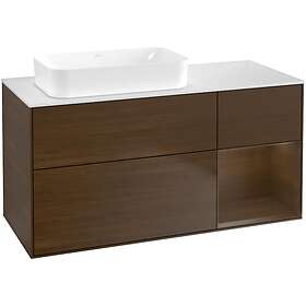 Villeroy & Boch Tvättställsskåp Finion med 3 Lådor Hylla och Bänkskiva för Ocentrerat Fristående F691GNGN