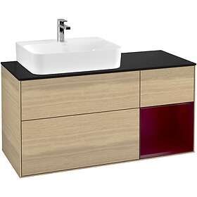 Villeroy & Boch Tvättställsskåp Finion med 3 Lådor Hylla och Bänkskiva för Ocentrerat F152HBPC