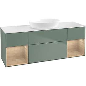 Villeroy & Boch Tvättställsskåp Finion med Två Hyllor och Bänkskiva för Fristående från Artis Collaro FD01PCGM