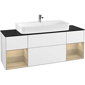 Villeroy & Boch Tvättställsskåp Finion med Två Hyllor och Bänkskiva för Centrerat F212PCGF