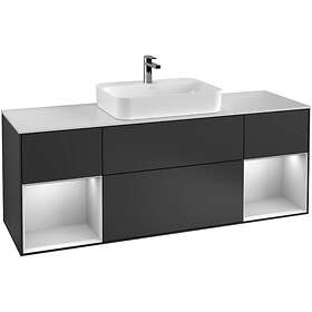 Villeroy & Boch Tvättställsskåp Finion med Två Hyllor och Bänkskiva för Ytmonterat F451GFGK